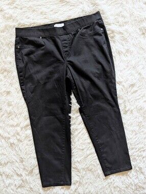 New Directions Black Ankle Stretch Wide Waist Jegging Pants Size 16 Petite